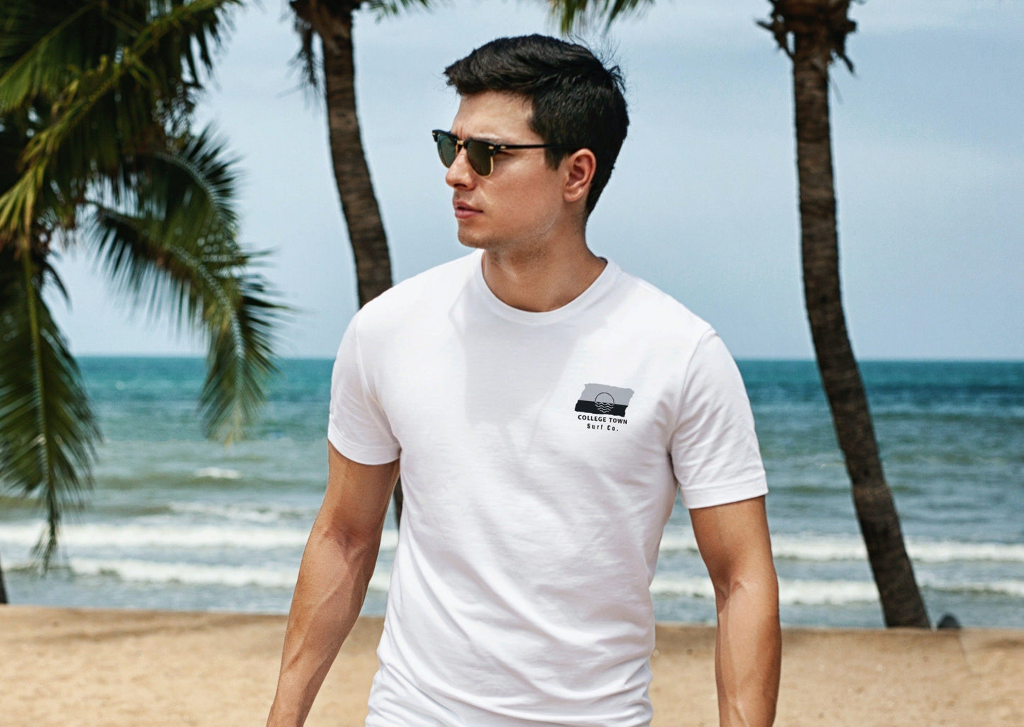 College Town Surf Co. White Surfboard Shirt