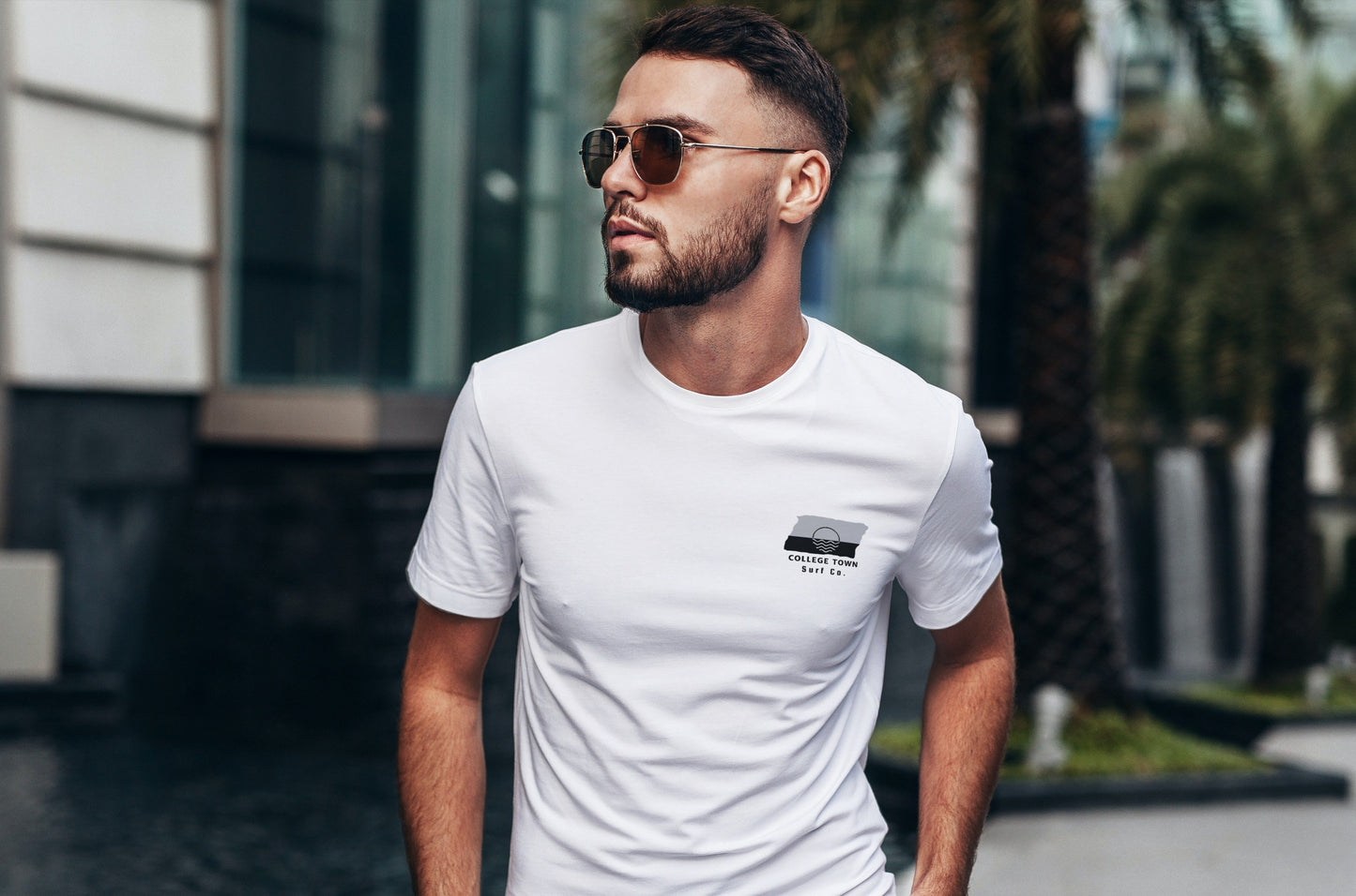 College Town Surf Co. White Surfboard Shirt