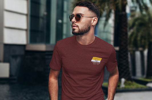 Dinkytown Surf Co. Maroon Surfboard Shirt