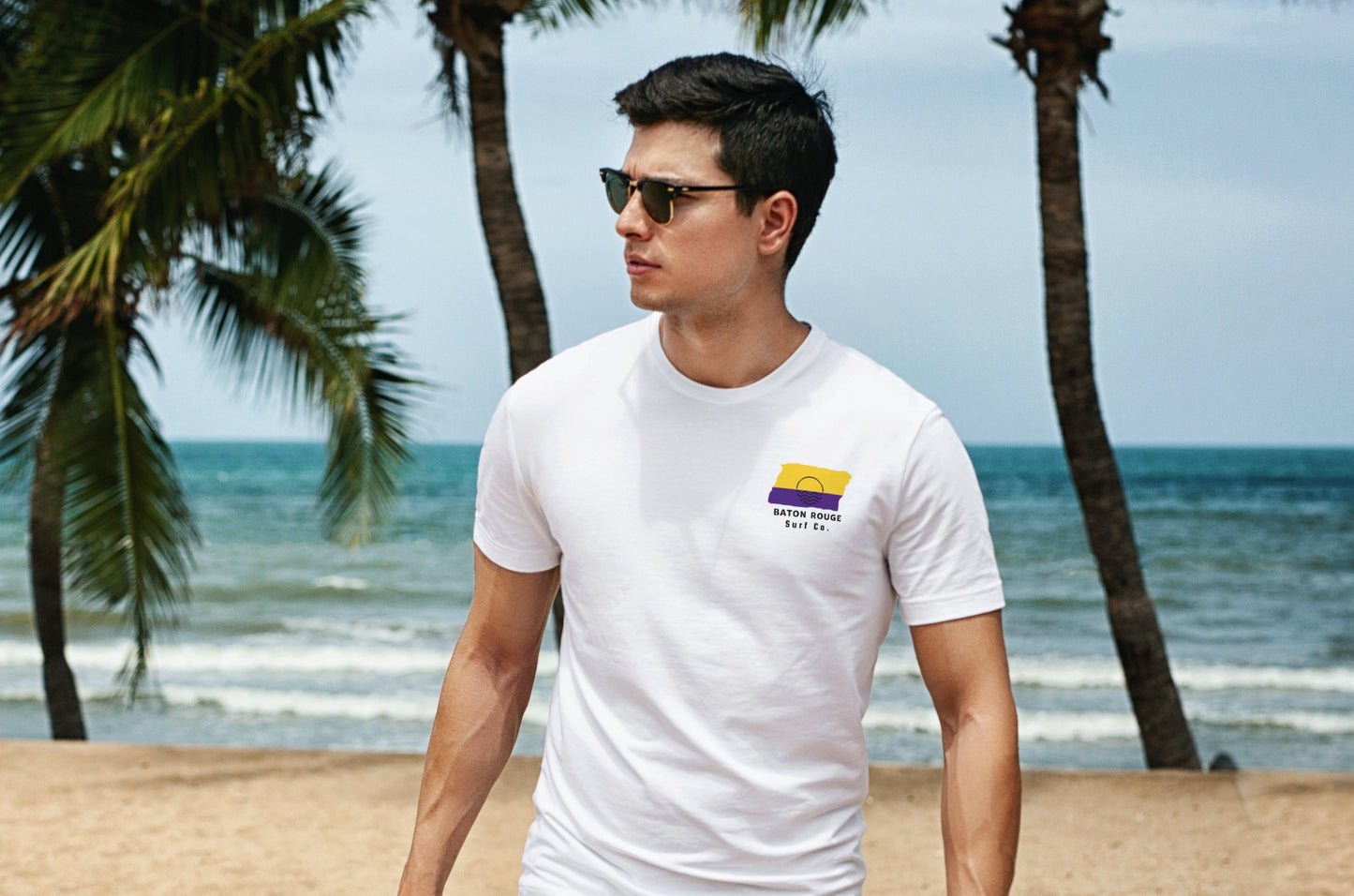 Baton Rouge Surf Co. White Surfboard Shirt