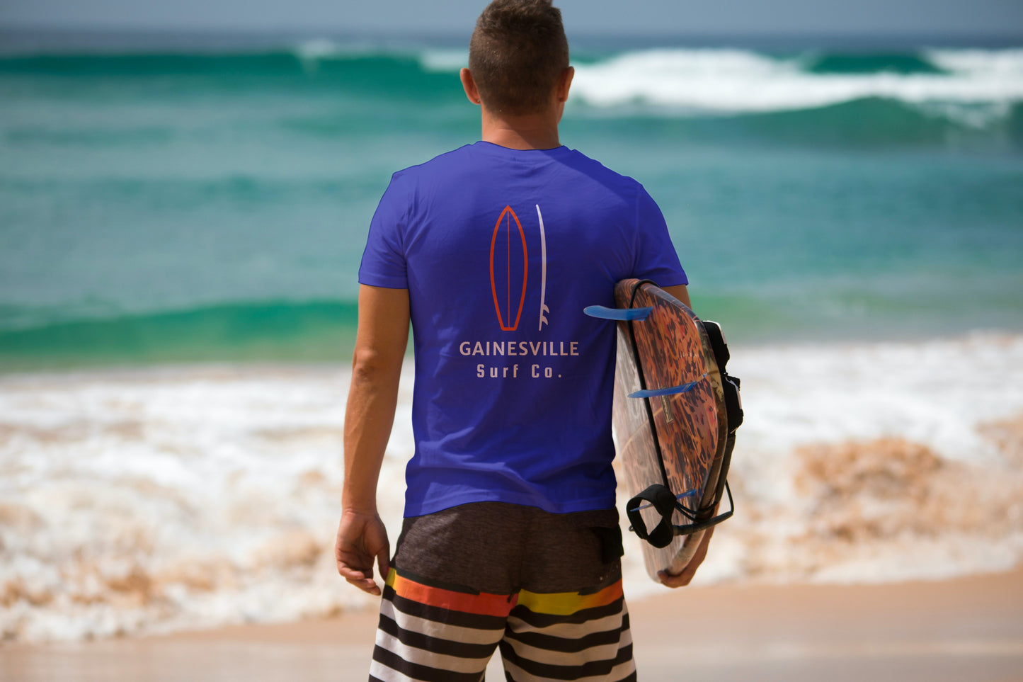Gainesville Surf Co. Blue Surfboard Shirt