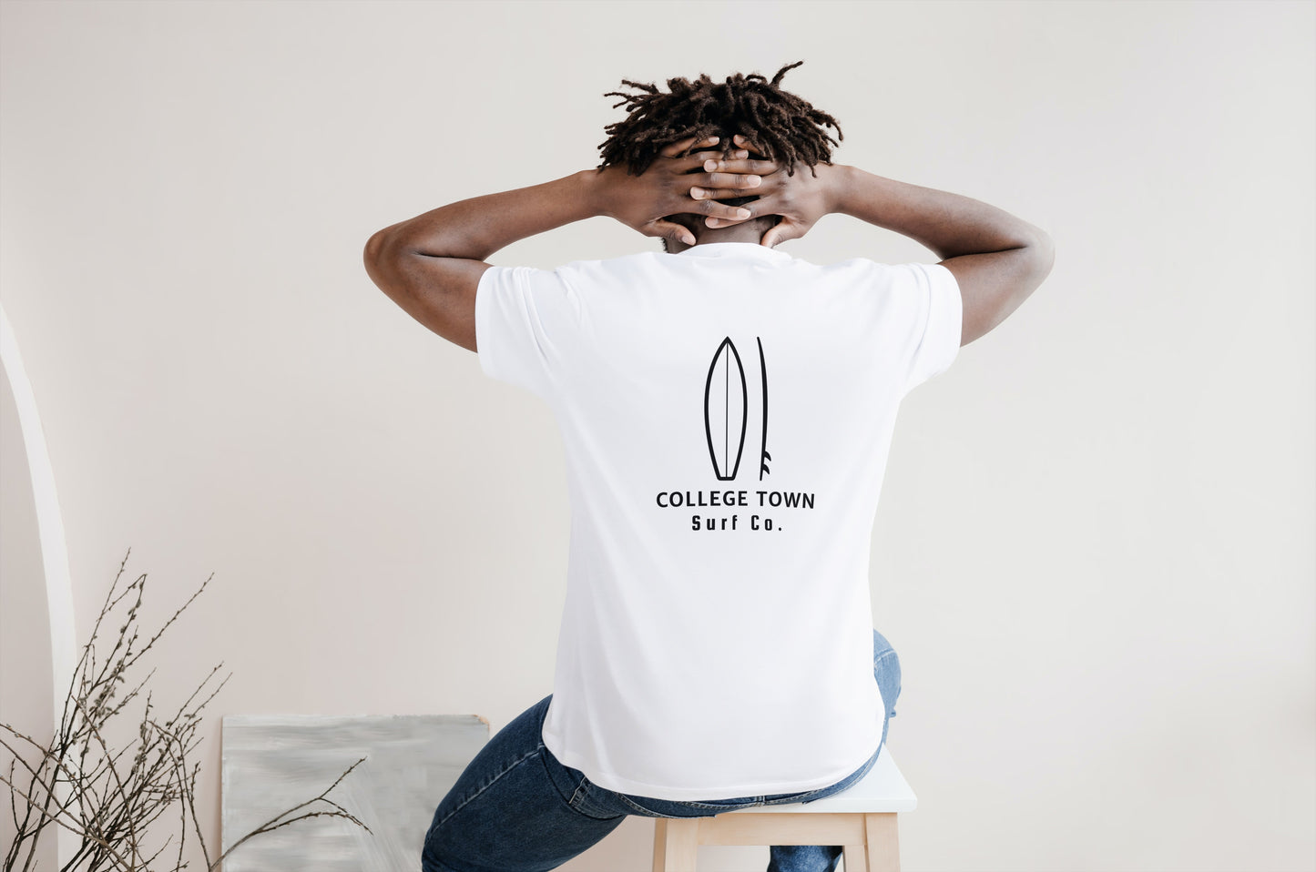 College Town Surf Co. White Surfboard Shirt