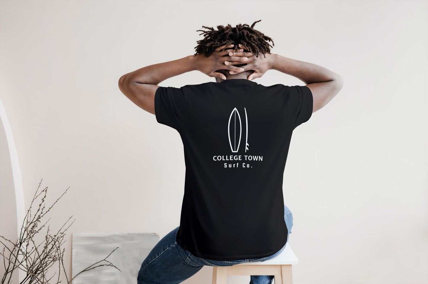 College Town Surf Co. Black Surfboard Shirt