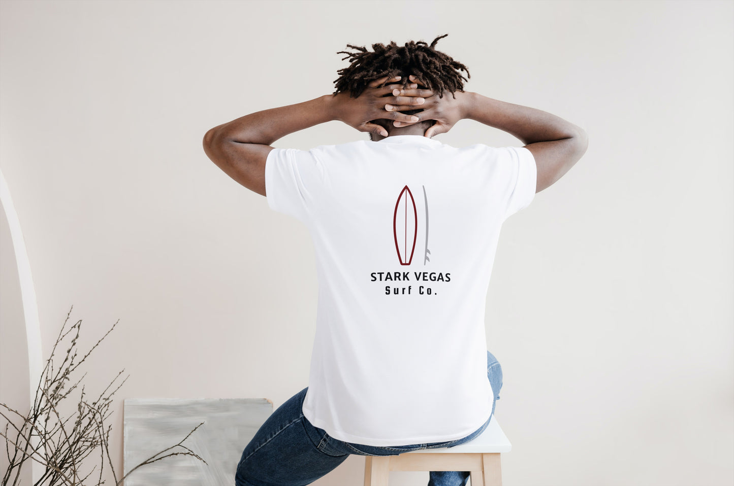 Stark Vegas Surf Co. White Surfboard Shirt