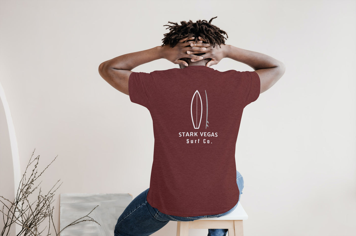 Stark Vegas Surf Co. Maroon Surfboard Shirt