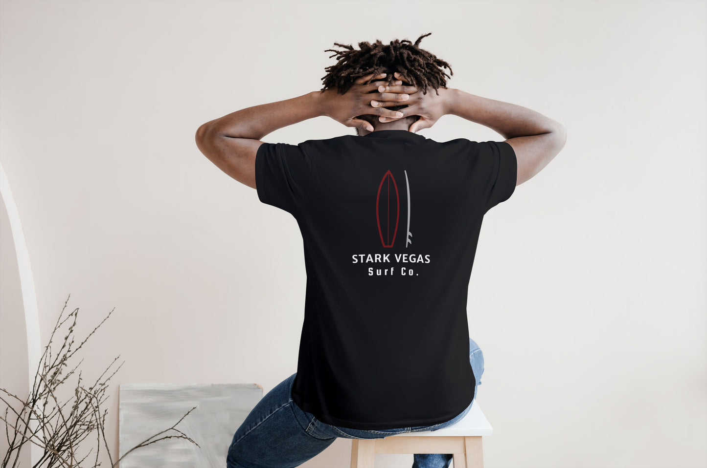 Stark Vegas Surf Co. Black Surfboard Shirt