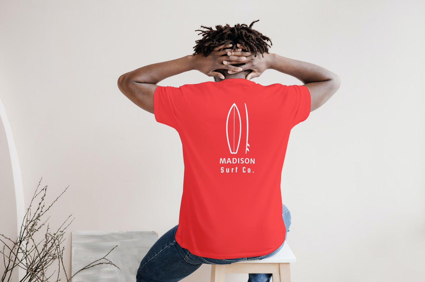 Madison Surf Co. Red Surfboard Shirt
