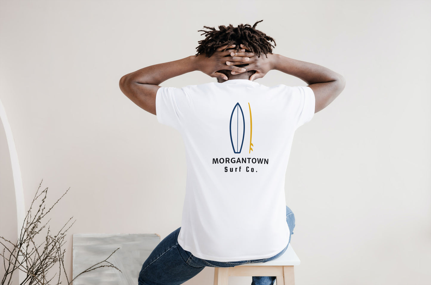 Morgantown Surf Co. White Surfboard Shirt