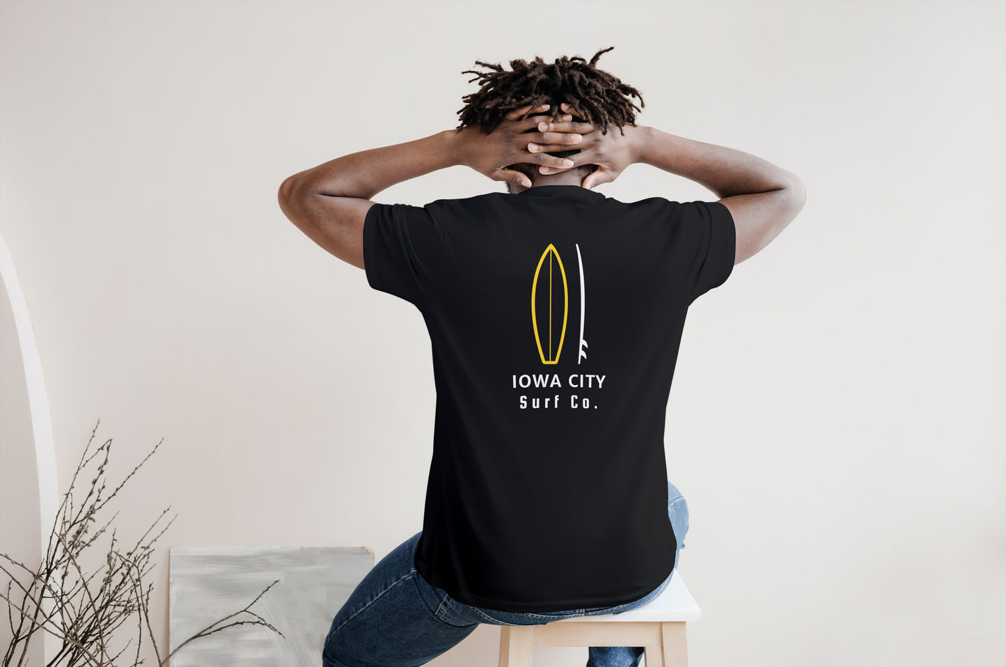 Iowa City Surf Co. Black Surfboard Shirt