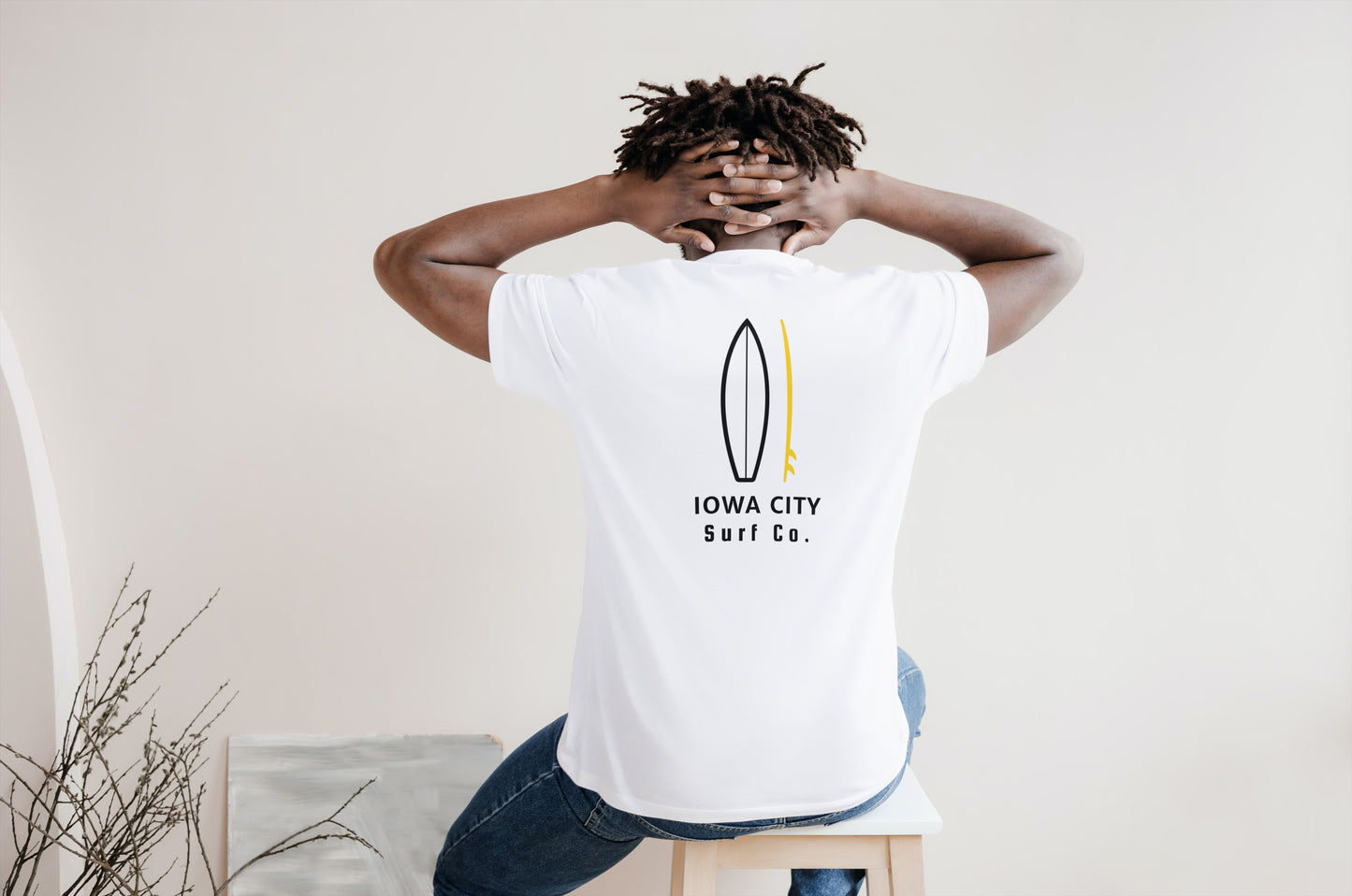 Iowa City Surf Co. White Surfboard Shirt