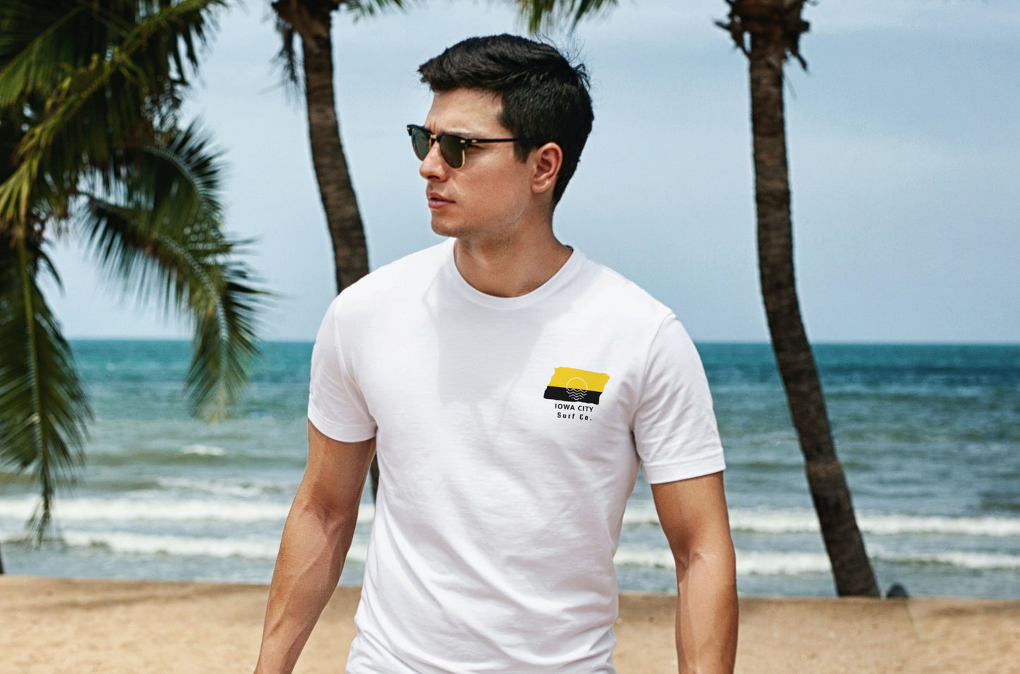 Iowa City Surf Co. White Surfboard Shirt