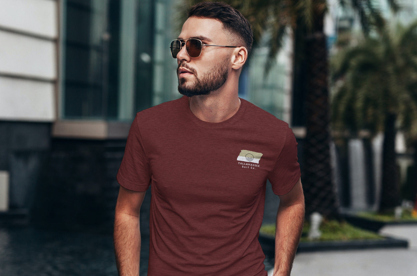 Tallahassee Surf Co. Maroon Surfboard Shirt