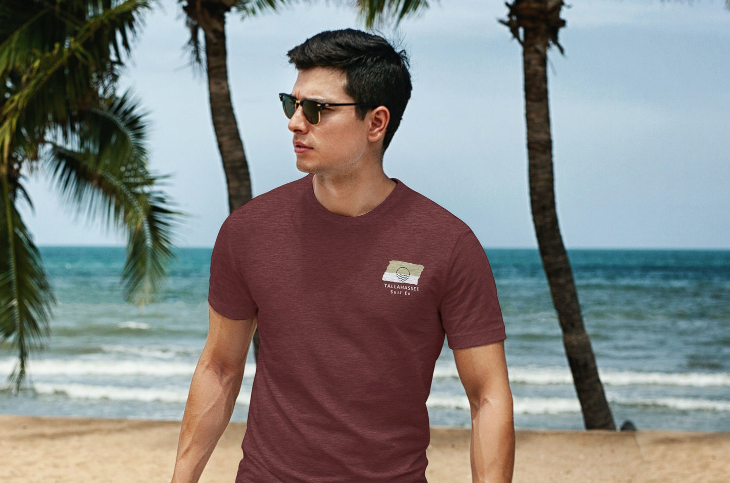 Tallahassee Surf Co. Maroon Surfboard Shirt