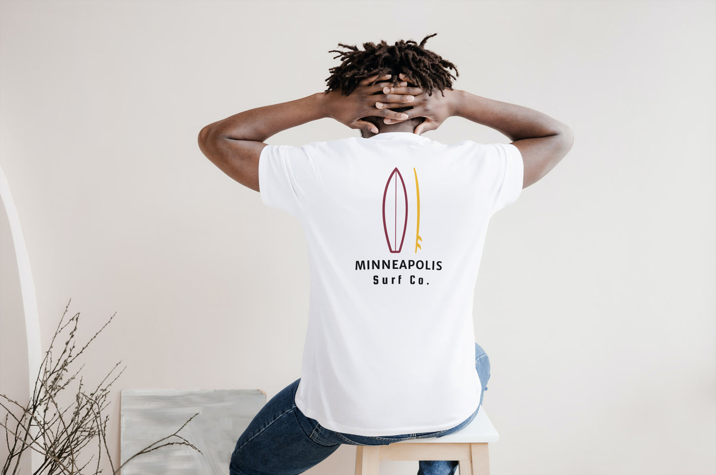 Minneapolis Surf Co. White Surfboard Shirt