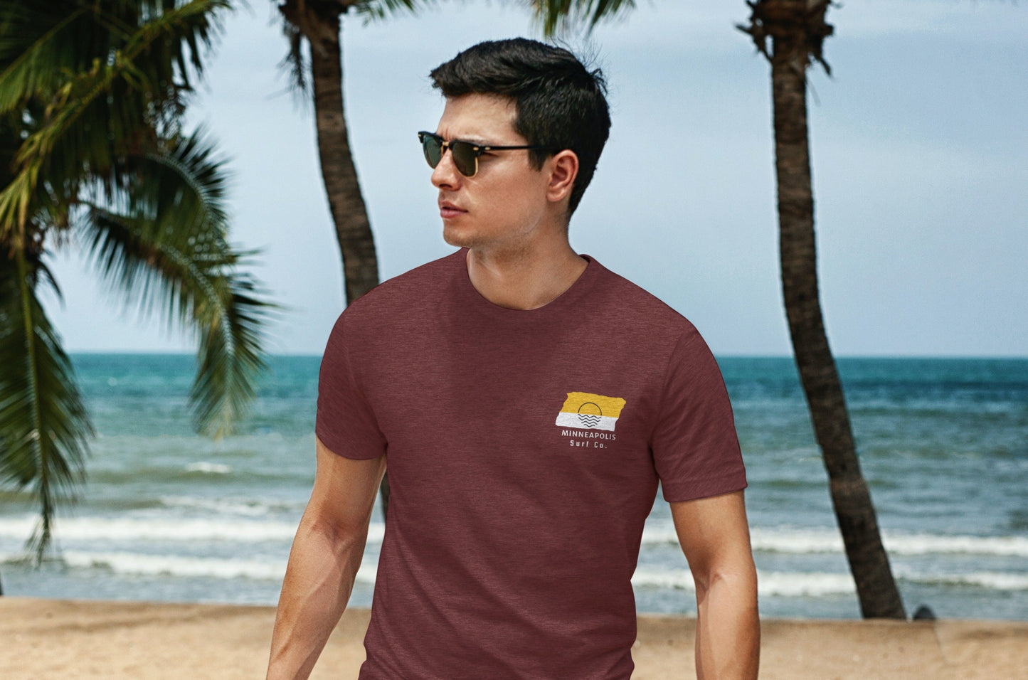 Minneapolis Surf Co. Maroon Surfboard Shirt