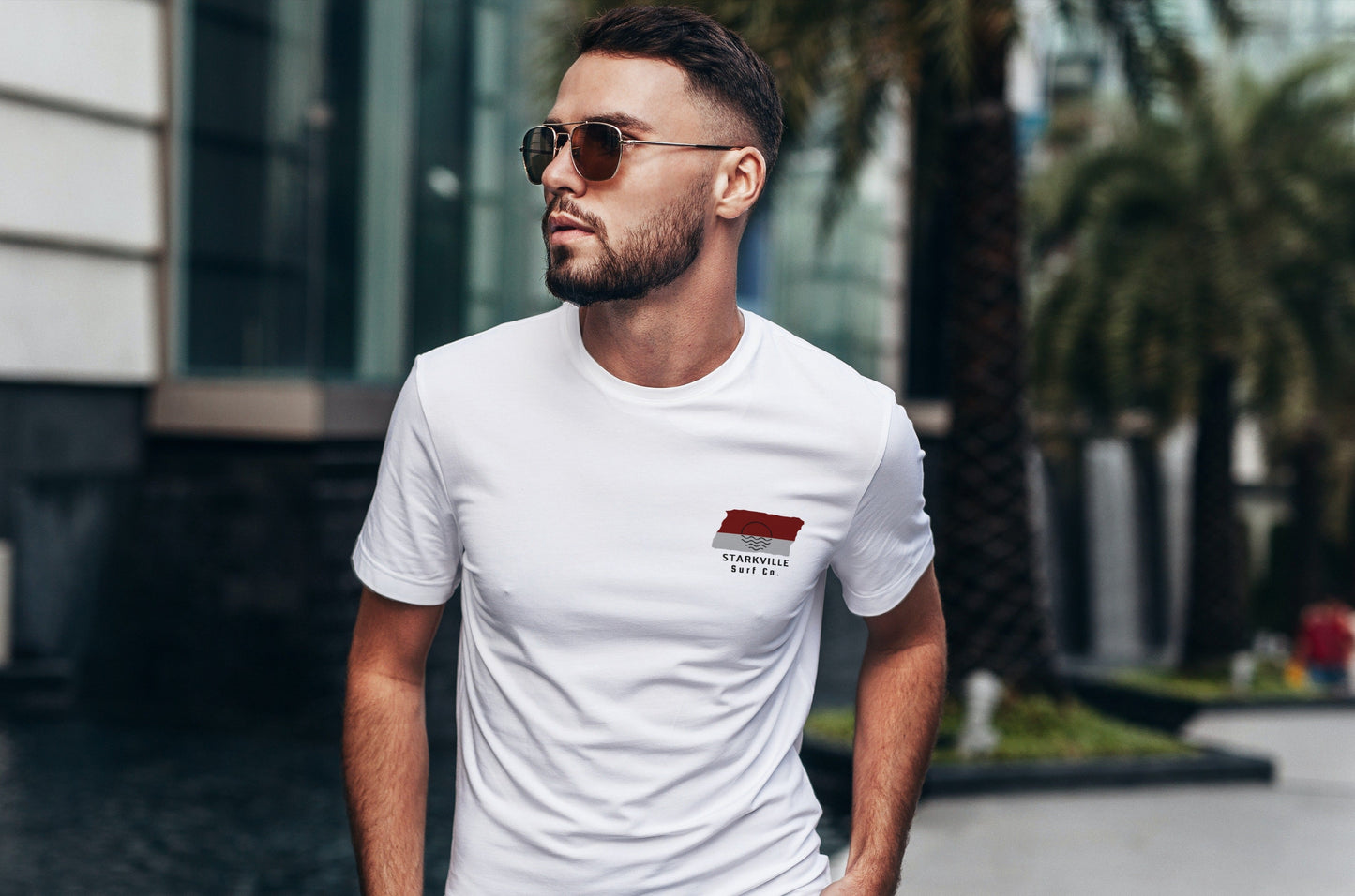 Starkville Surf Co. White Surfboard Shirt