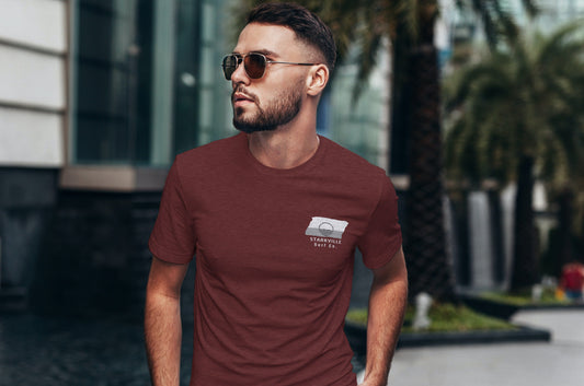 Starkville Surf Co. Maroon Surfboard Shirt