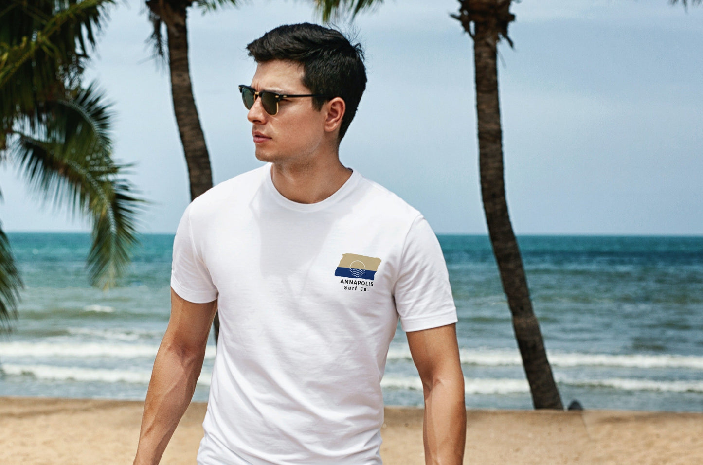 Annapolis Surf Co. White Surfboard Shirt