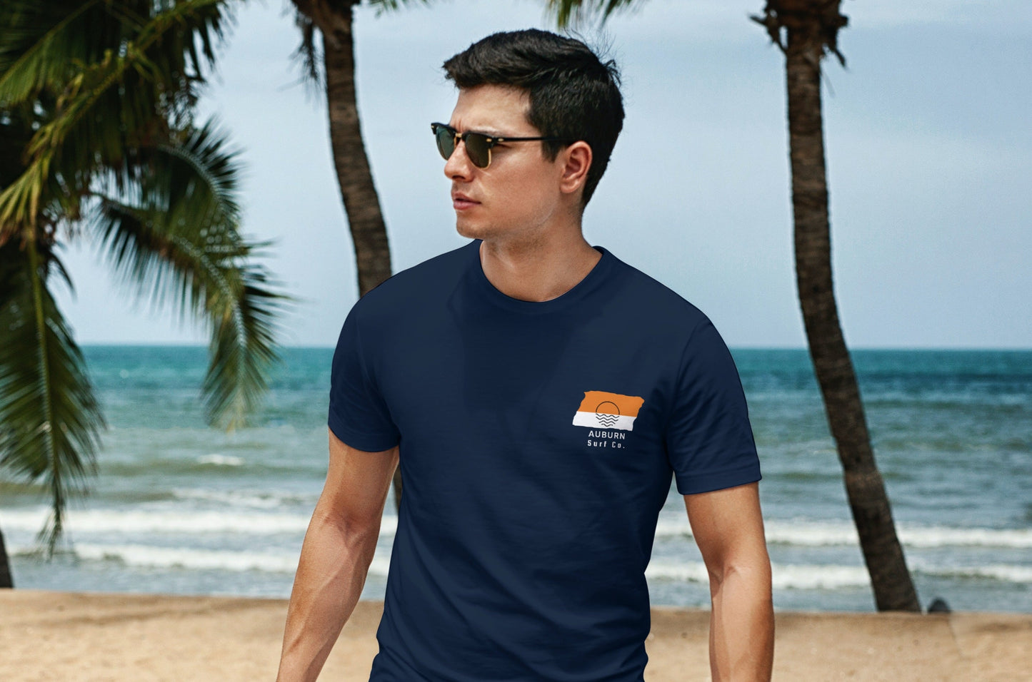 Auburn Surf Co. Navy Surfboard Shirt