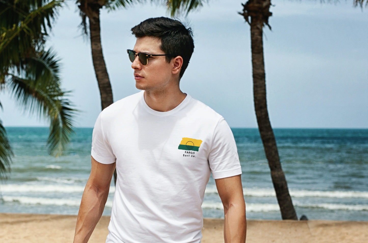 Fargo Surf Co. White Surfboard Shirt