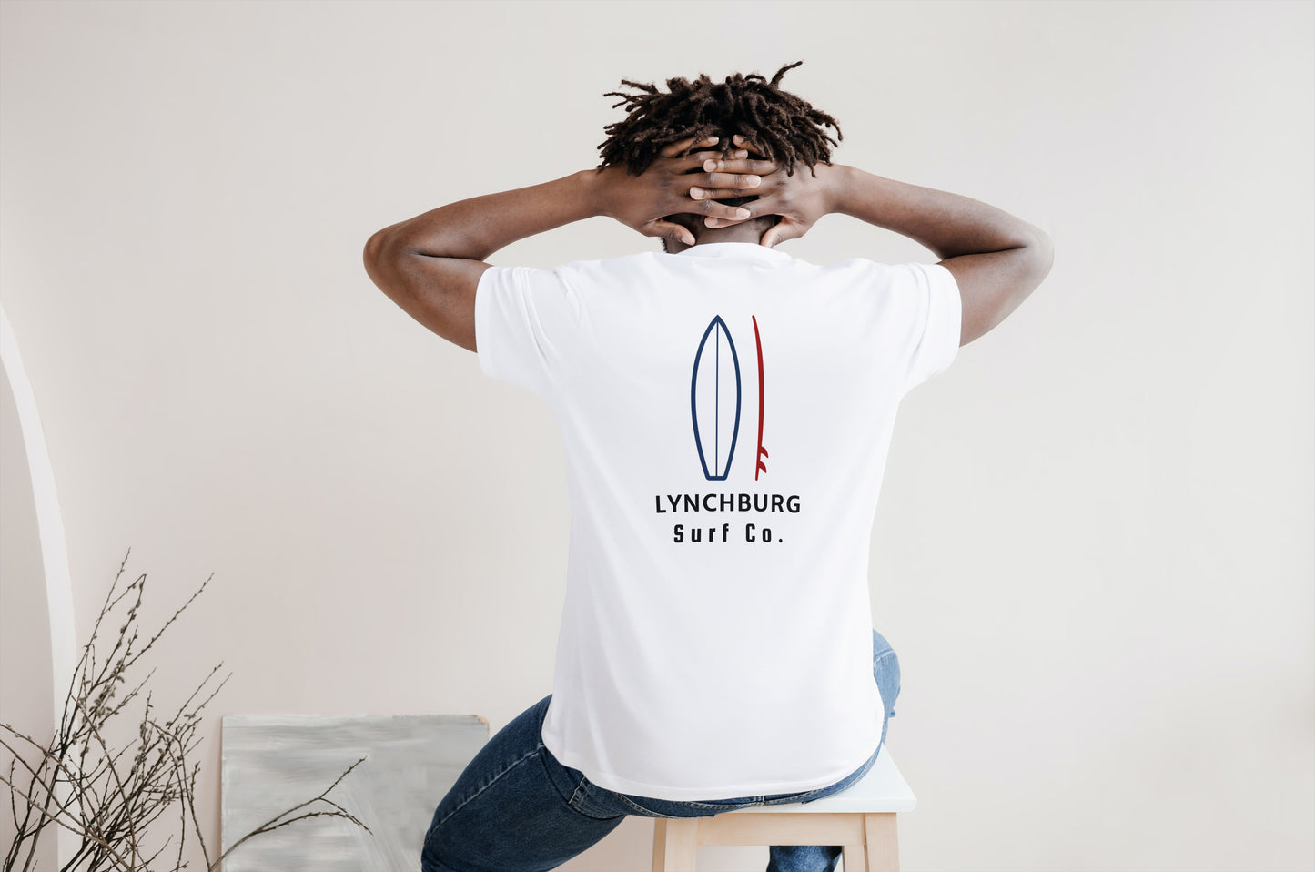 Lynchburg Surf Co. White Surfboard Shirt
