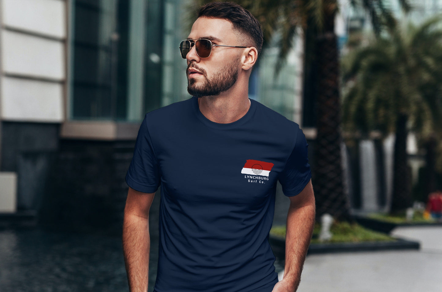 Lynchburg Surf Co. Blue Surfboard Shirt
