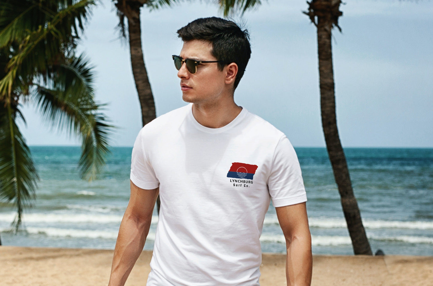 Lynchburg Surf Co. White Surfboard Shirt