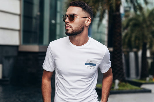 Valtameri Surf Co. White (Blue) Surfboard Shirt