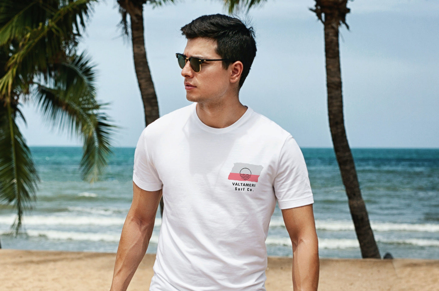 Valtameri Surf Co. White (Pink) Surfboard Shirt