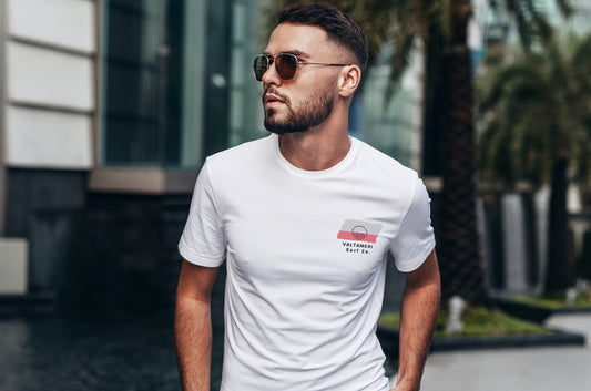 Valtameri Surf Co. White (Pink) Surfboard Shirt