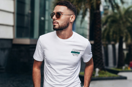 Valtameri Surf Co. White (Teal) Surfboard Shirt