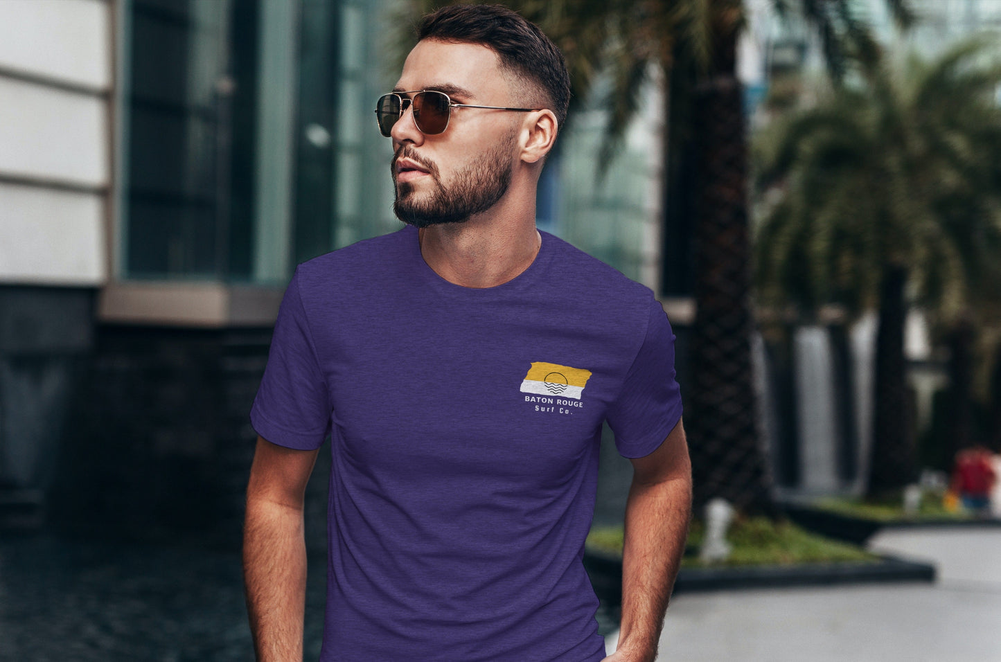 Baton Rouge Surf Co. Purple Surfboard Shirt