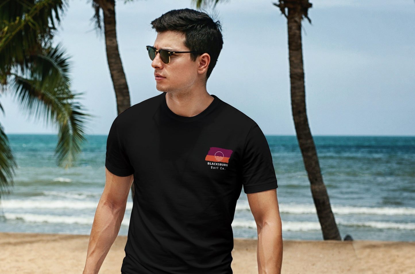 Blacksburg Surf Co. Black Surfboard Shirt