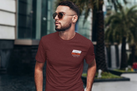 Blacksburg Surf Co. Maroon Surfboard Shirt