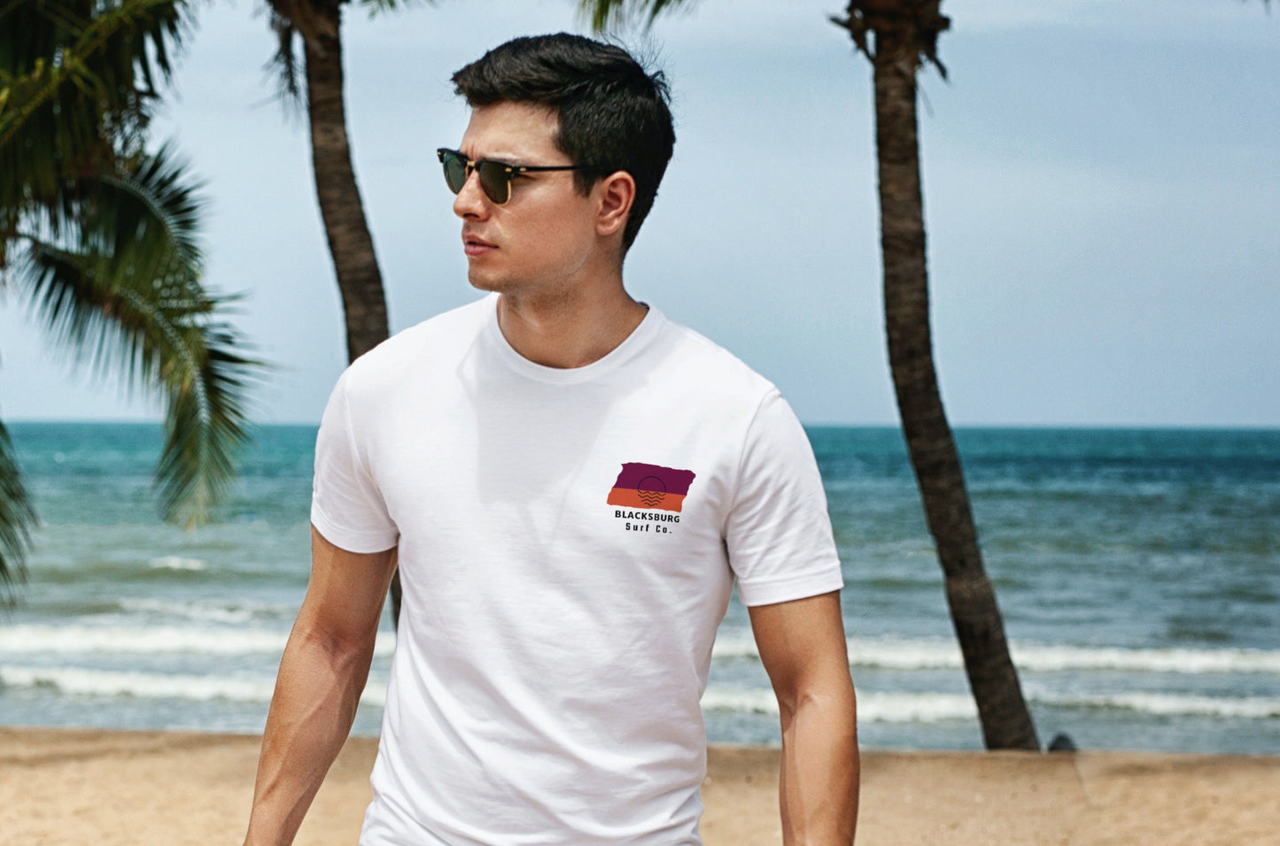 Blacksburg Surf Co. White Surfboard Shirt