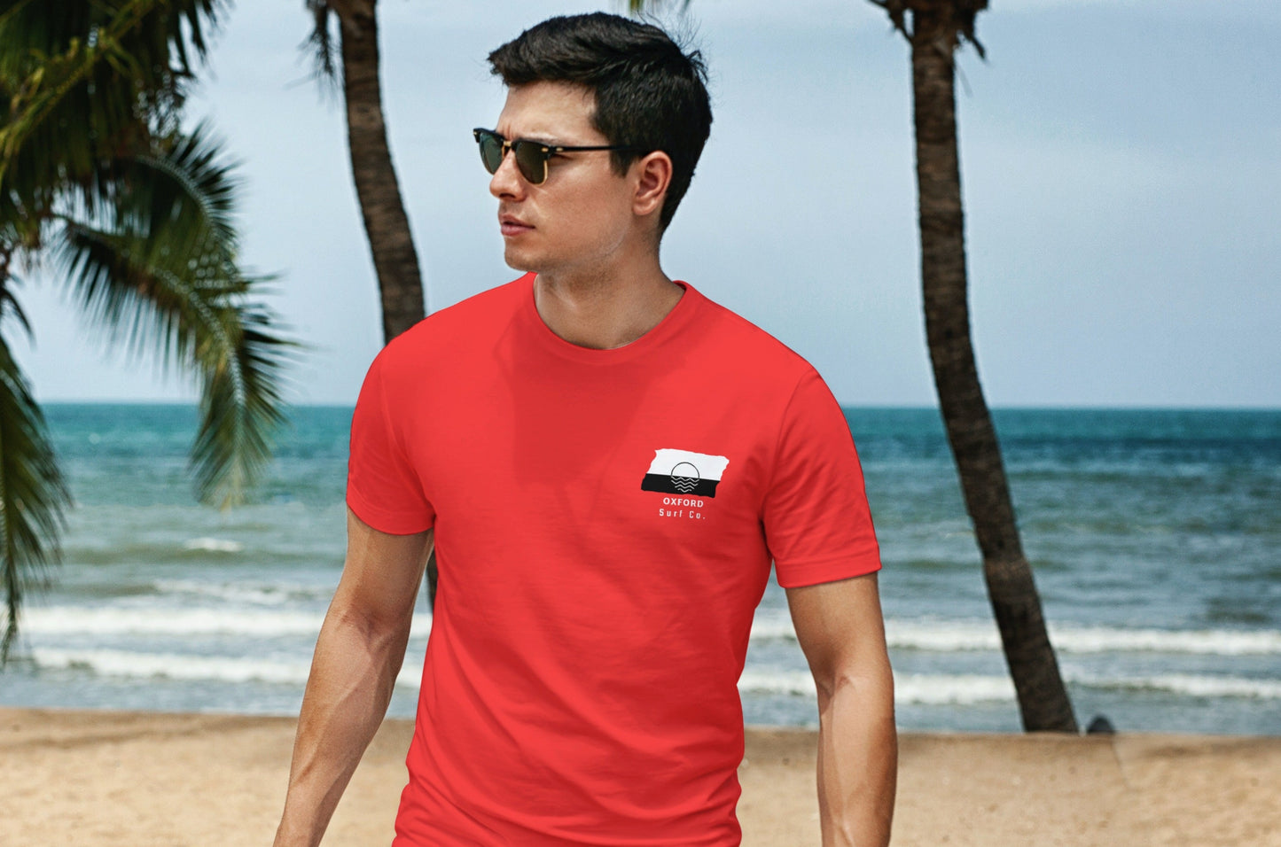 Oxford, OH Surf Co. Red Surfboard Shirt