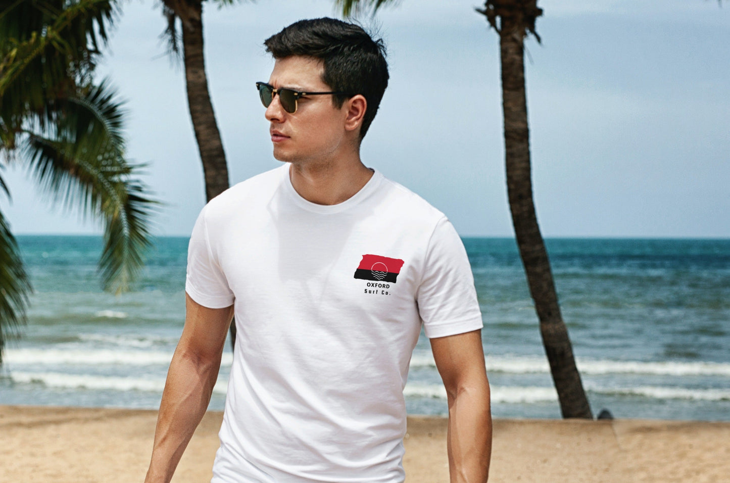 Oxford, OH Surf Co. White Surfboard Shirt