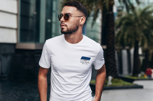 State College Surf Co. White Surfboard Shirt