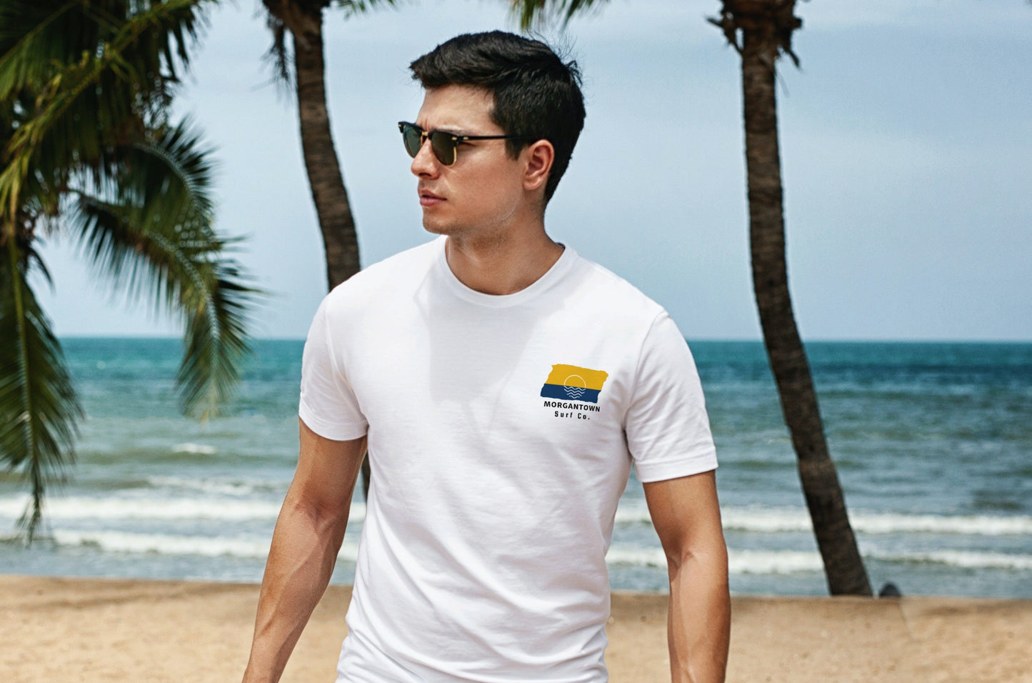 Morgantown Surf Co. White Surfboard Shirt
