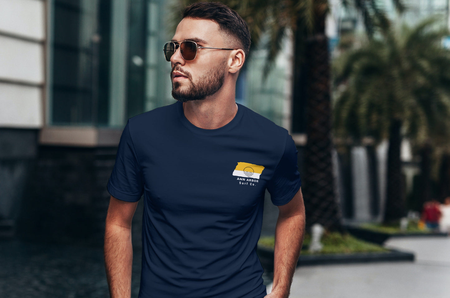 Ann Arbor Surf Co. Navy Surfboard Shirt