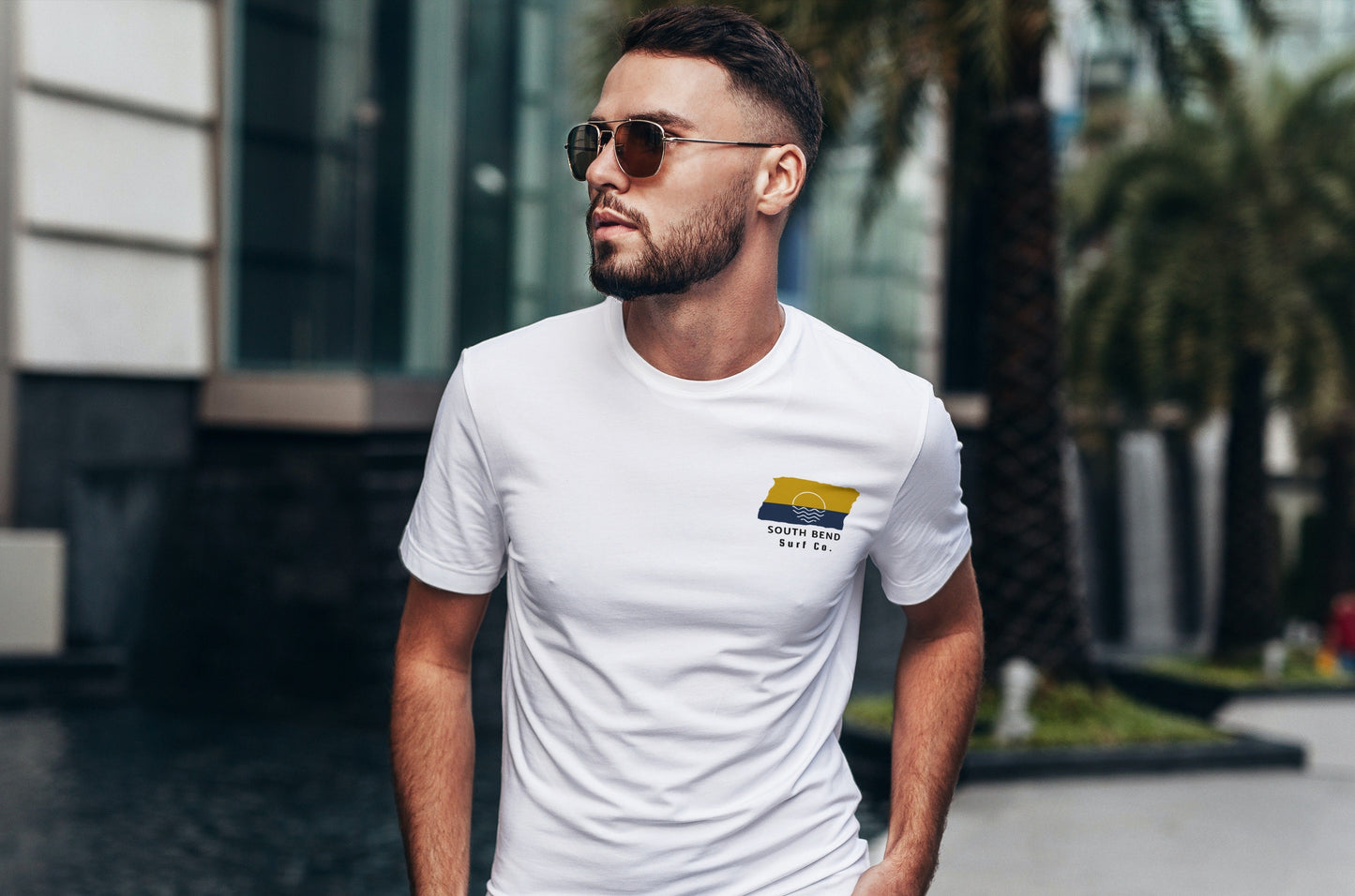 South Bend Surf Co. White Surfboard Shirt