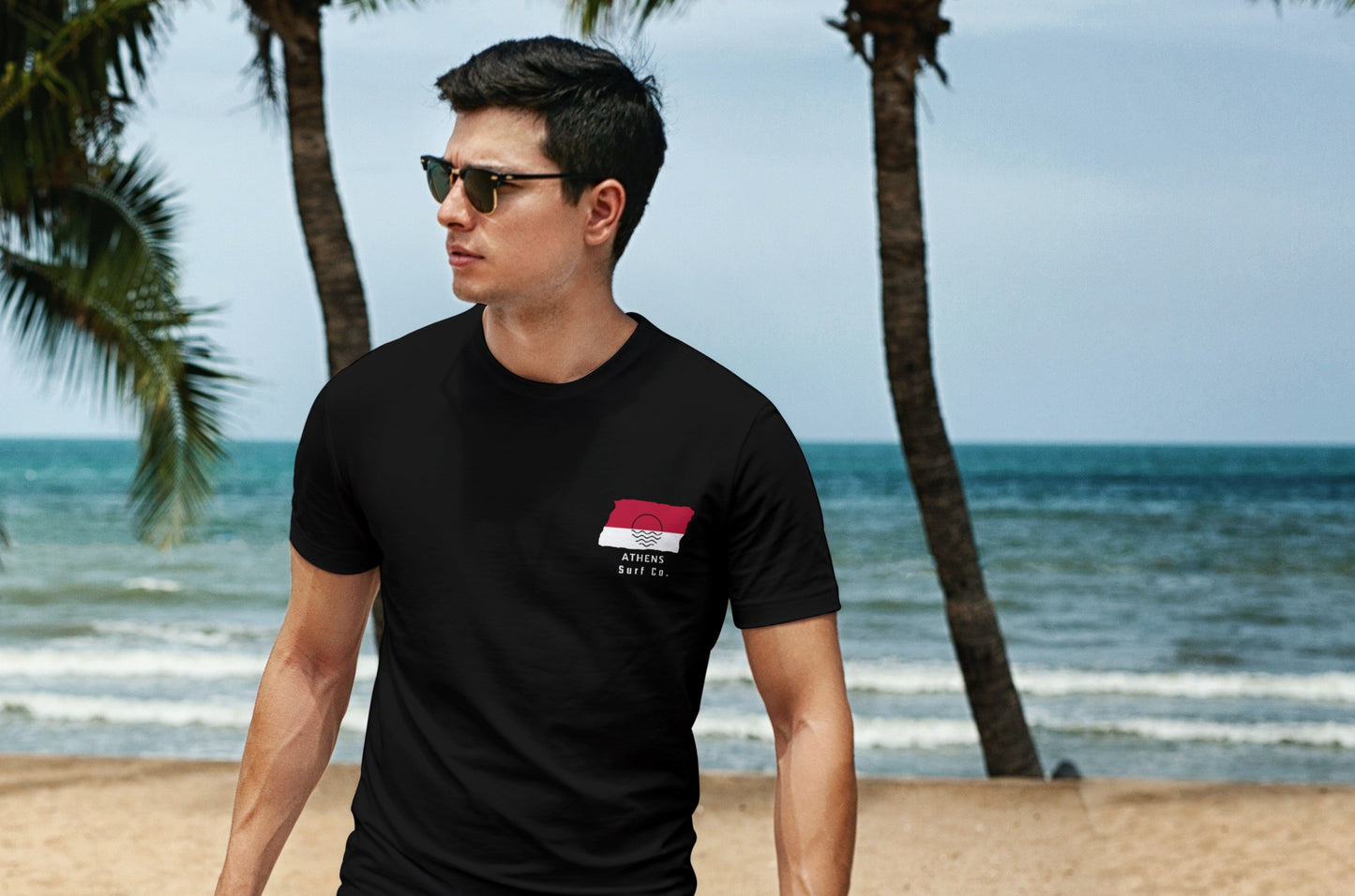 Athens Surf Co. Black Surfboard Shirt