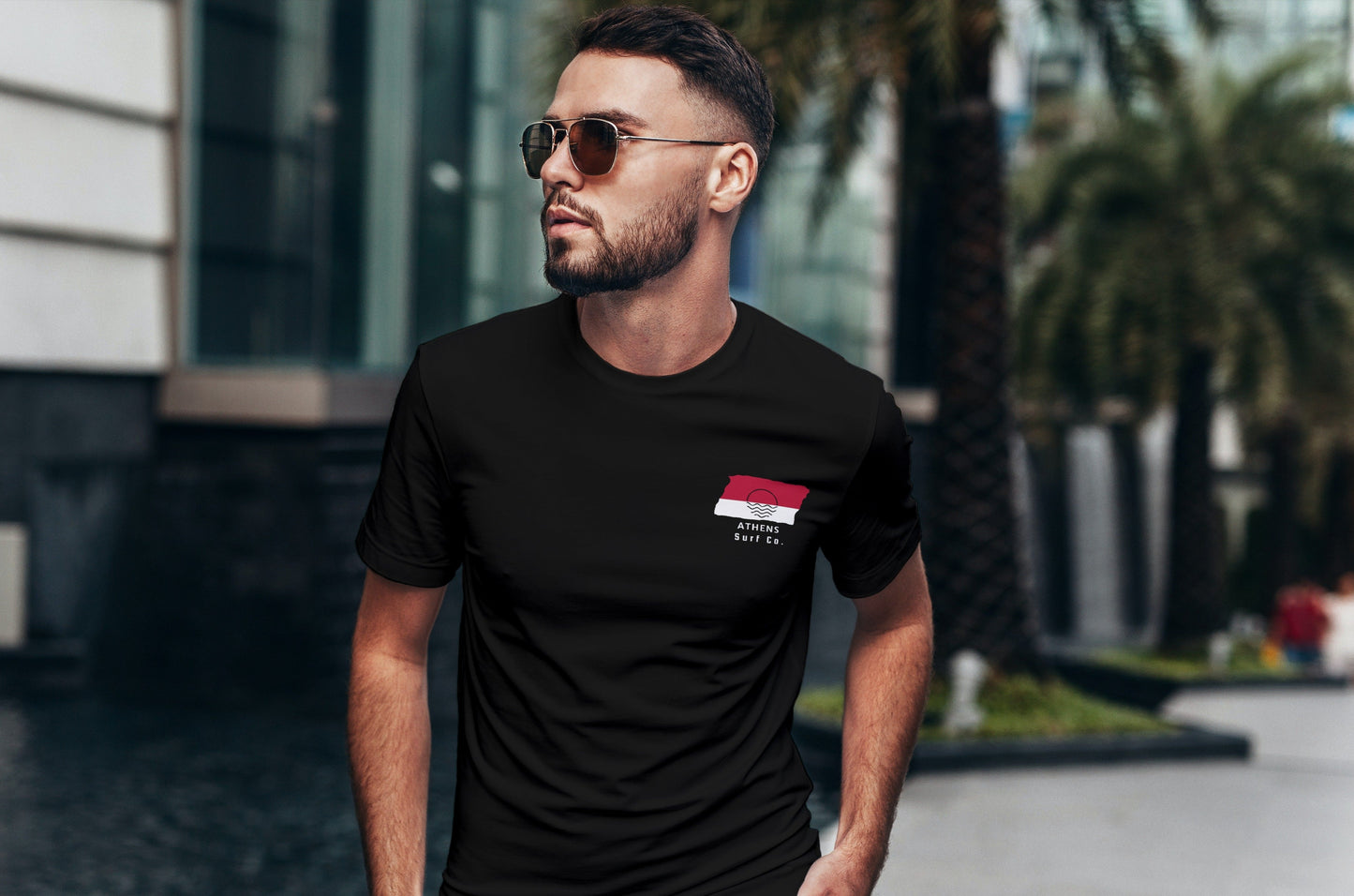 Athens Surf Co. Black Surfboard Shirt