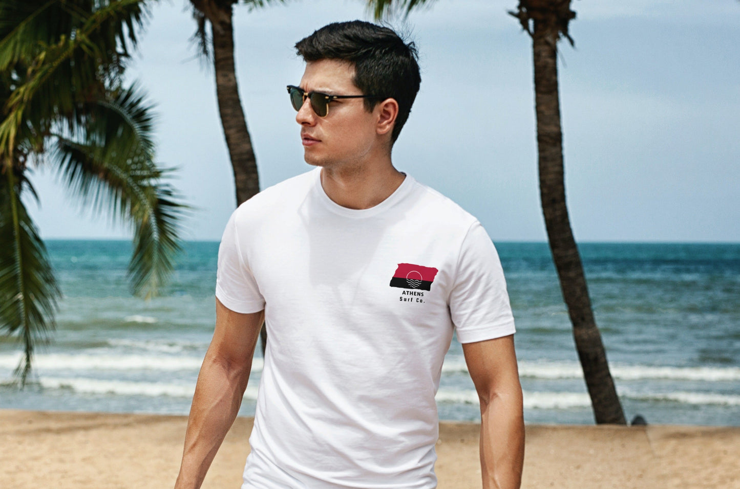 Athens Surf Co. White Surfboard Shirt