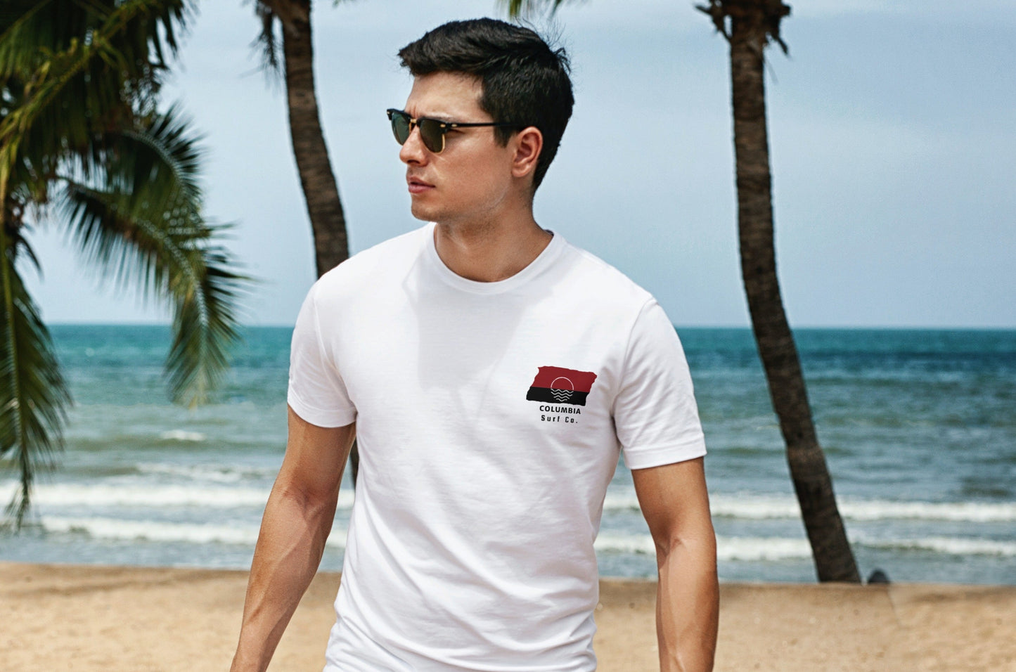 Columbia SC Surf Co. White Surfboard Shirt