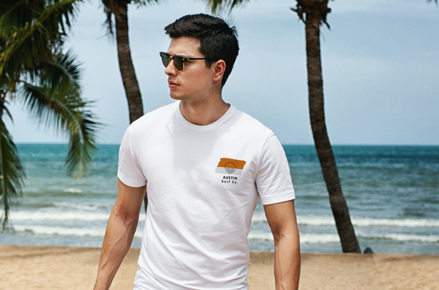 Austin Surf Co. White Surfboard Shirt