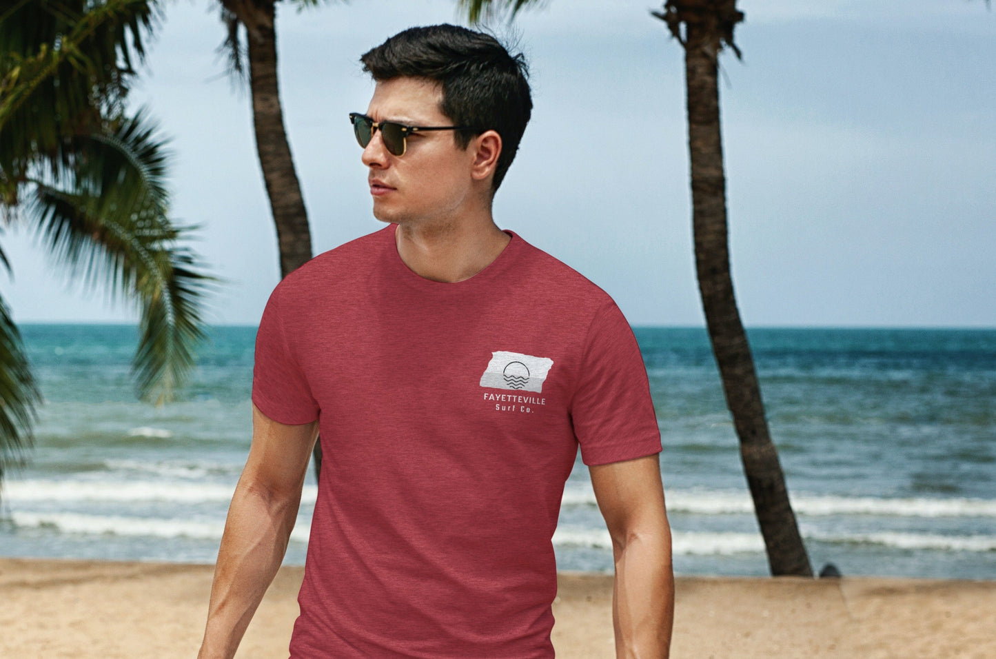 Fayetteville Surf Co. Red Surfboard Shirt