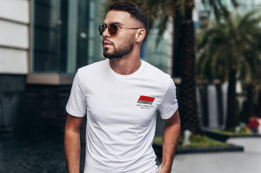 Salt Lake City Surf Co. White Surfboard Shirt