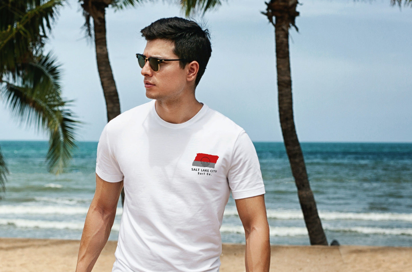Salt Lake City Surf Co. White Surfboard Shirt