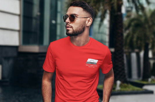 Salt Lake City Surf Co. Red Surfboard Shirt